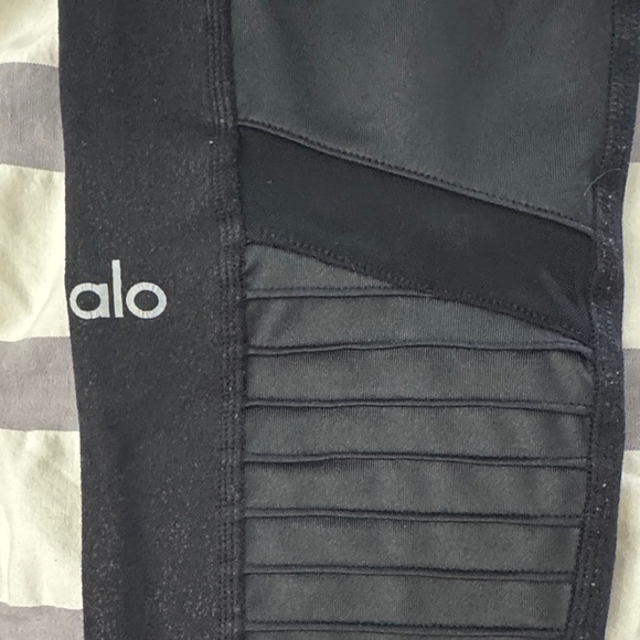Alo Moto Black Leggings with mesh LOOK at SHOP to BUNDLE 2 moto leggings $45 - Picture 3 of 4